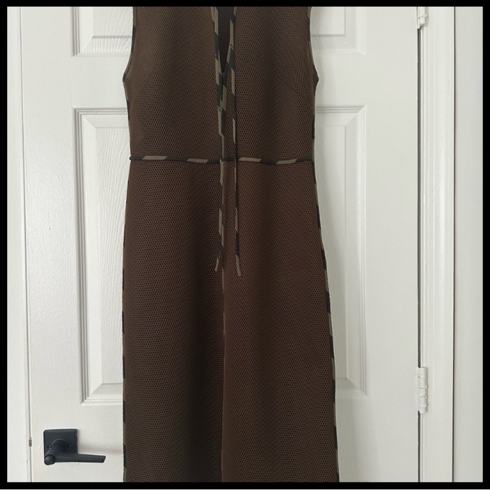 Fendi Brown V-Neck Sleeveless Sheath Maxi Dress – EU 44 / US 10
